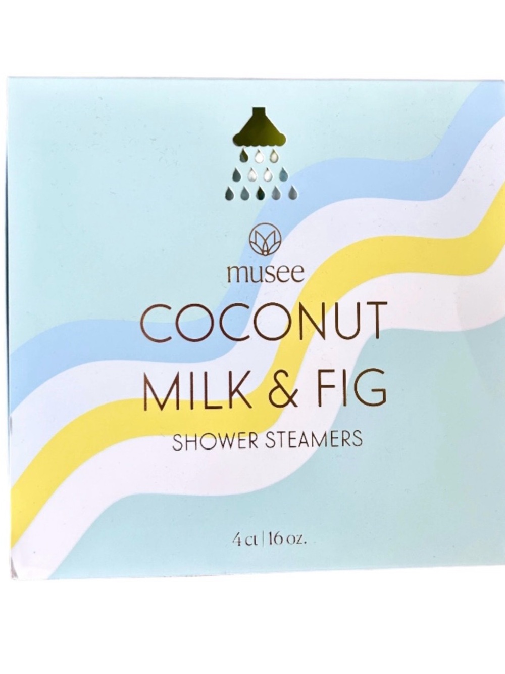 musee Coconut Milk & Fig Shower Steamers w/essential oils. Sold out online